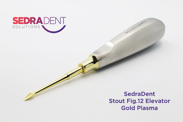 AR Instrumed Stout Fig 12 Elevator Gold Plasma | DentaCarts | Dental Cart