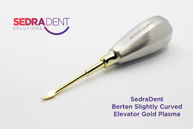AR Instrumed Berten Slightly Curved Elevator Gold Plasma | DentaCarts | Dental Cart