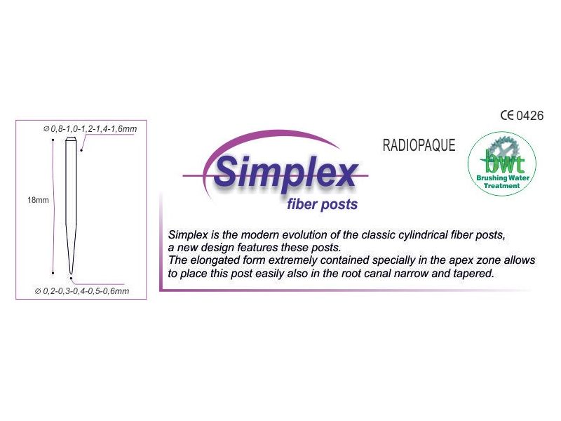Sedradent Simplex Glass Posts 10pcs | DentaCarts | Dental Cart