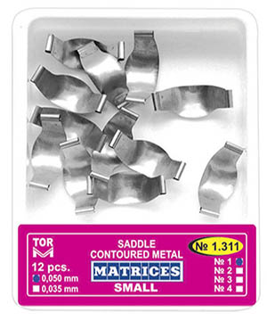 TOR VM Metal Contoured Saddle Matrices (12pcs) | DentaCarts | Dental Cart