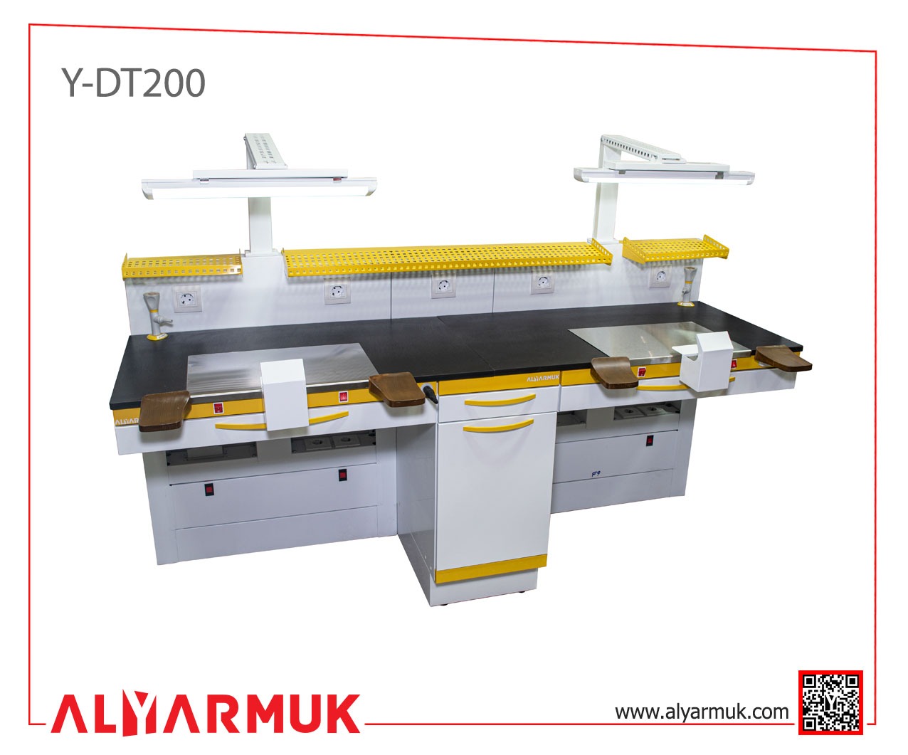 Dental technician double bench  Y-DT200	 | DentaCarts | Dental Cart