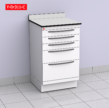 Alyarmuk Drawers Cabinet with white Soild Phenolic Compact Top (  12 mm)(Y-Dr311-C) | DentaCarts | Dental Cart