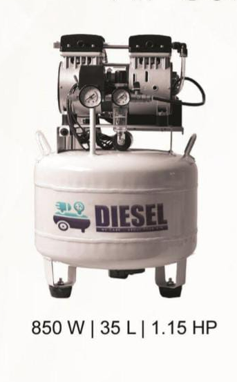 Diesel Compressor 850 W 35L 1.15 HP | DentaCarts | Dental Cart