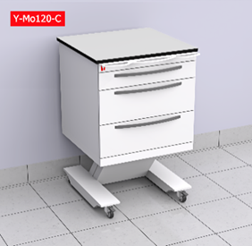 Alyarmuk Mobile Treatment Cabinet with white Soild Phenolic Compact Top (  12 mm)(Y-Mo120-C) | DentaCarts | Dental Cart