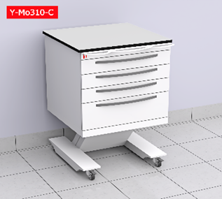 Alyarmuk Mobile Treatment Cabinet with white Soild Phenolic Compact Top (12 mm) (Y-Mo310-C) | DentaCarts | Dental Cart