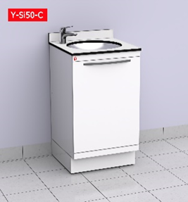 ALYARMUK Sink Cabinet with white Soild Phenolic Compact Top (12 mm) (Y-Si50-C) | DentaCarts | Dental Cart