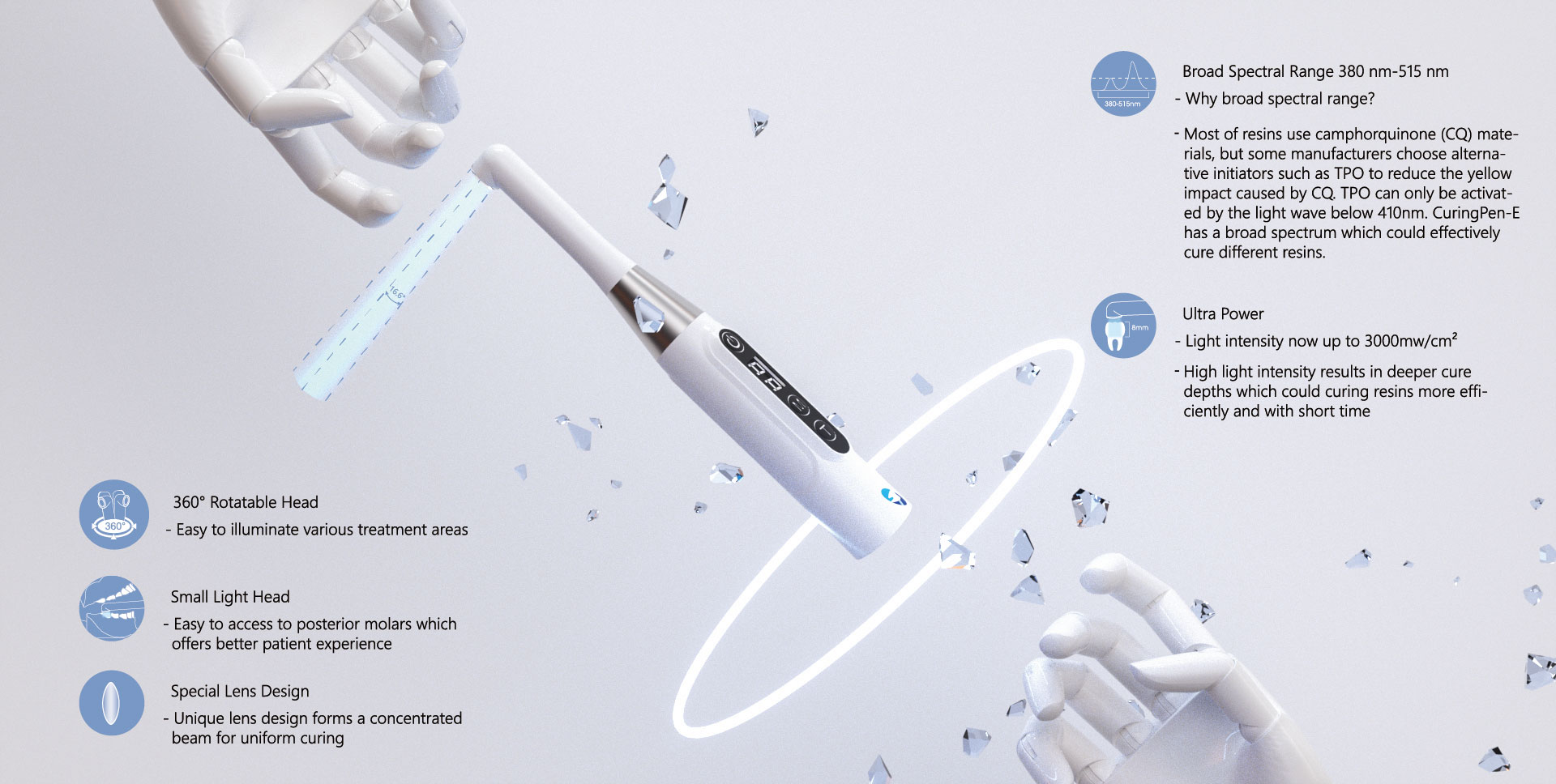 Eighteeth Curing Pen-E 1 sec | DentaCarts | Dental Cart