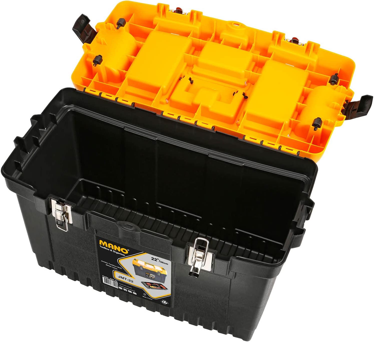 Mano Jmt-22 Jumbo Metal Lock Tool Bag with Organizer, Polypropylene, Black/Yellow, 22 '' | DentaCarts | Dental Cart