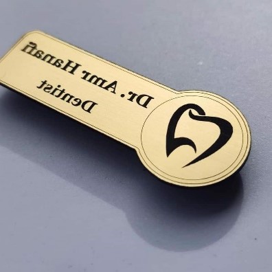 Name tag acrylic with mirror | DentaCarts | Dental Cart