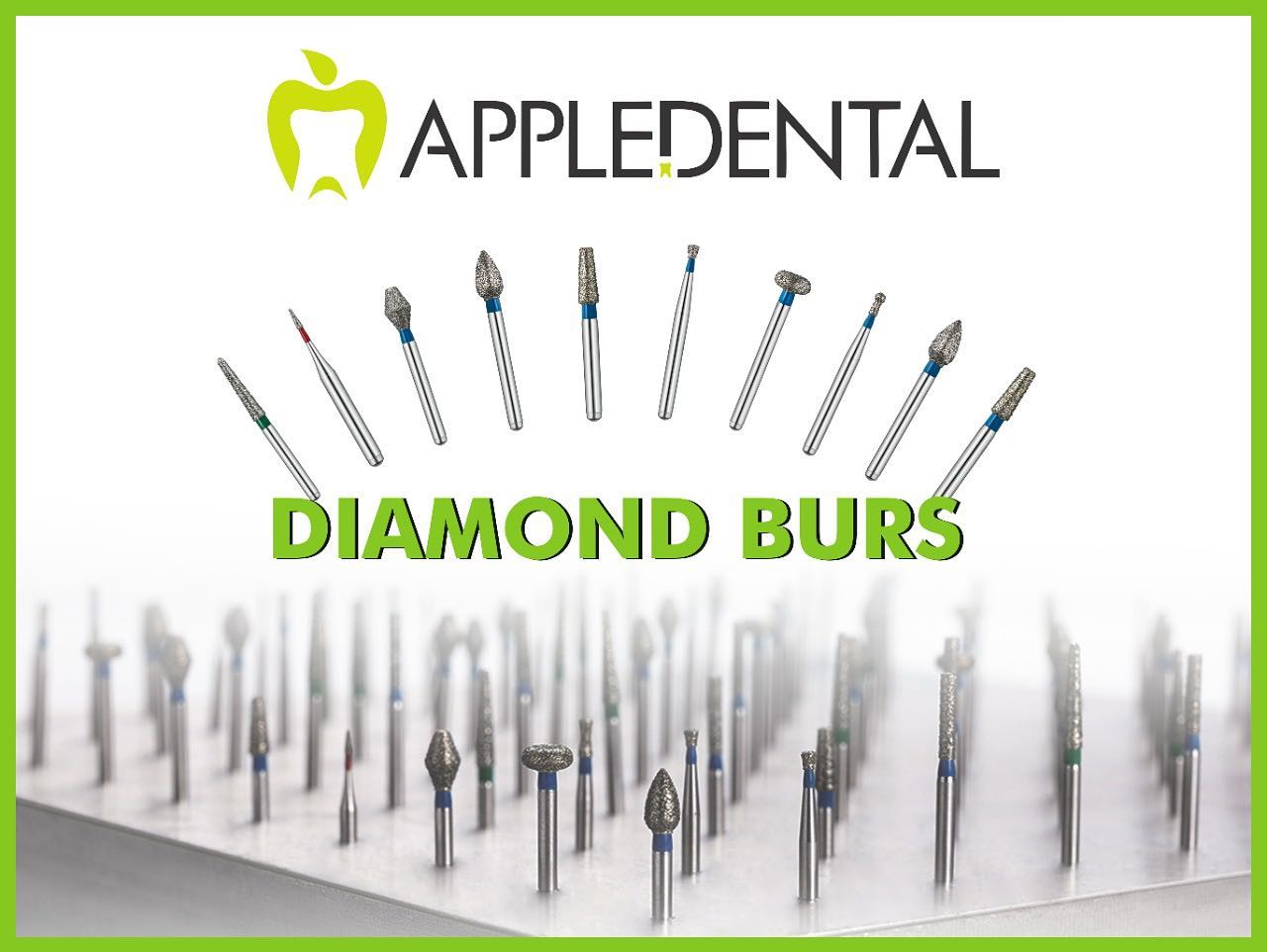 APPLEDENTAL Diamond Burs 10pcs | DentaCarts | Dental Cart
