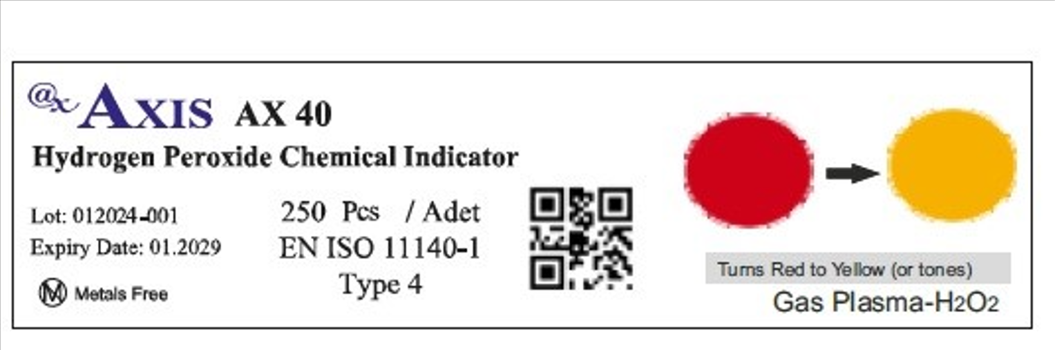 Axis Hydrogen Peroxide chemical indicator, Type 4, 250/box | DentaCarts | Dental Cart