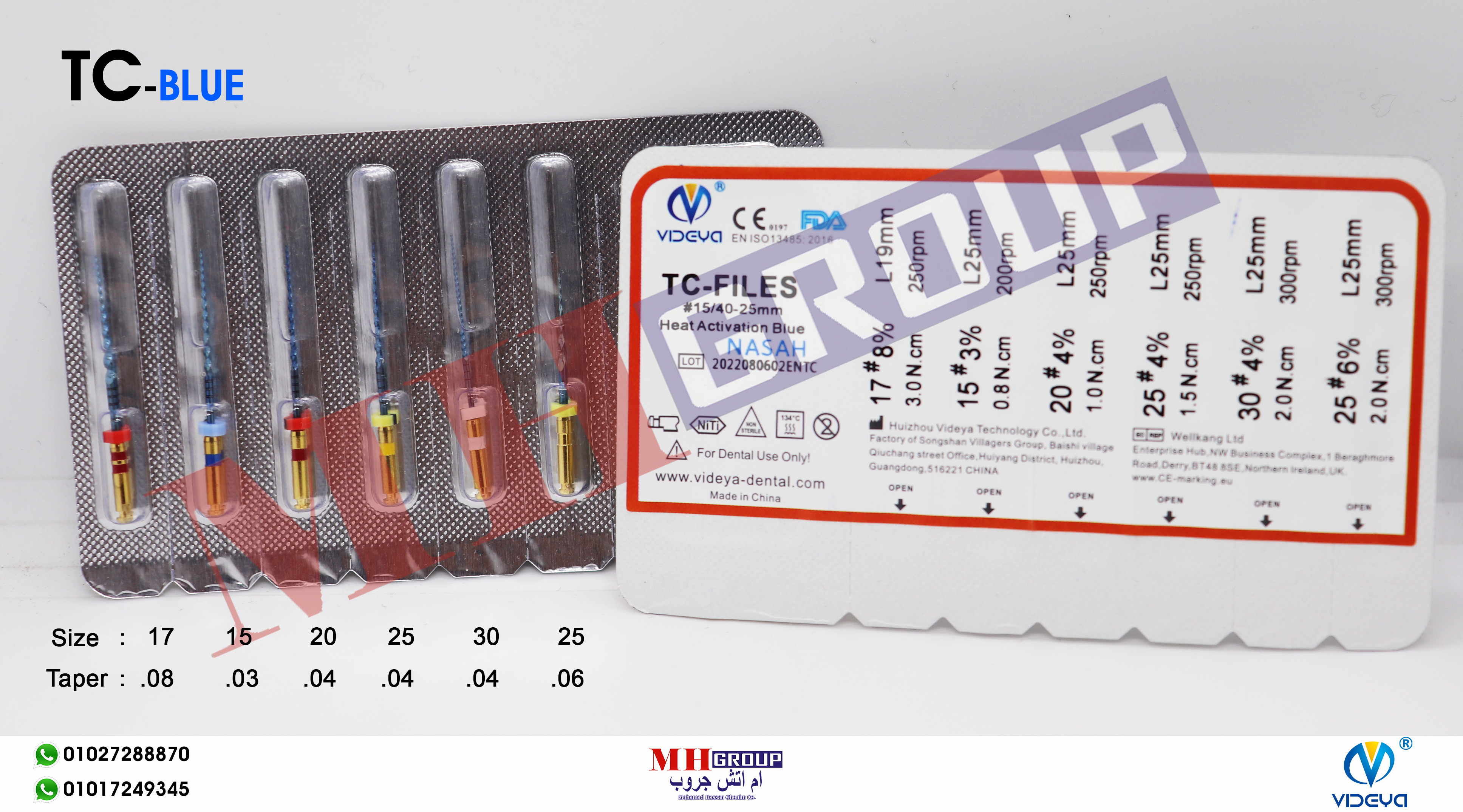 VIDEYA ROTARY TC-FILE BLUE (6pcs) | DentaCarts | Dental Cart