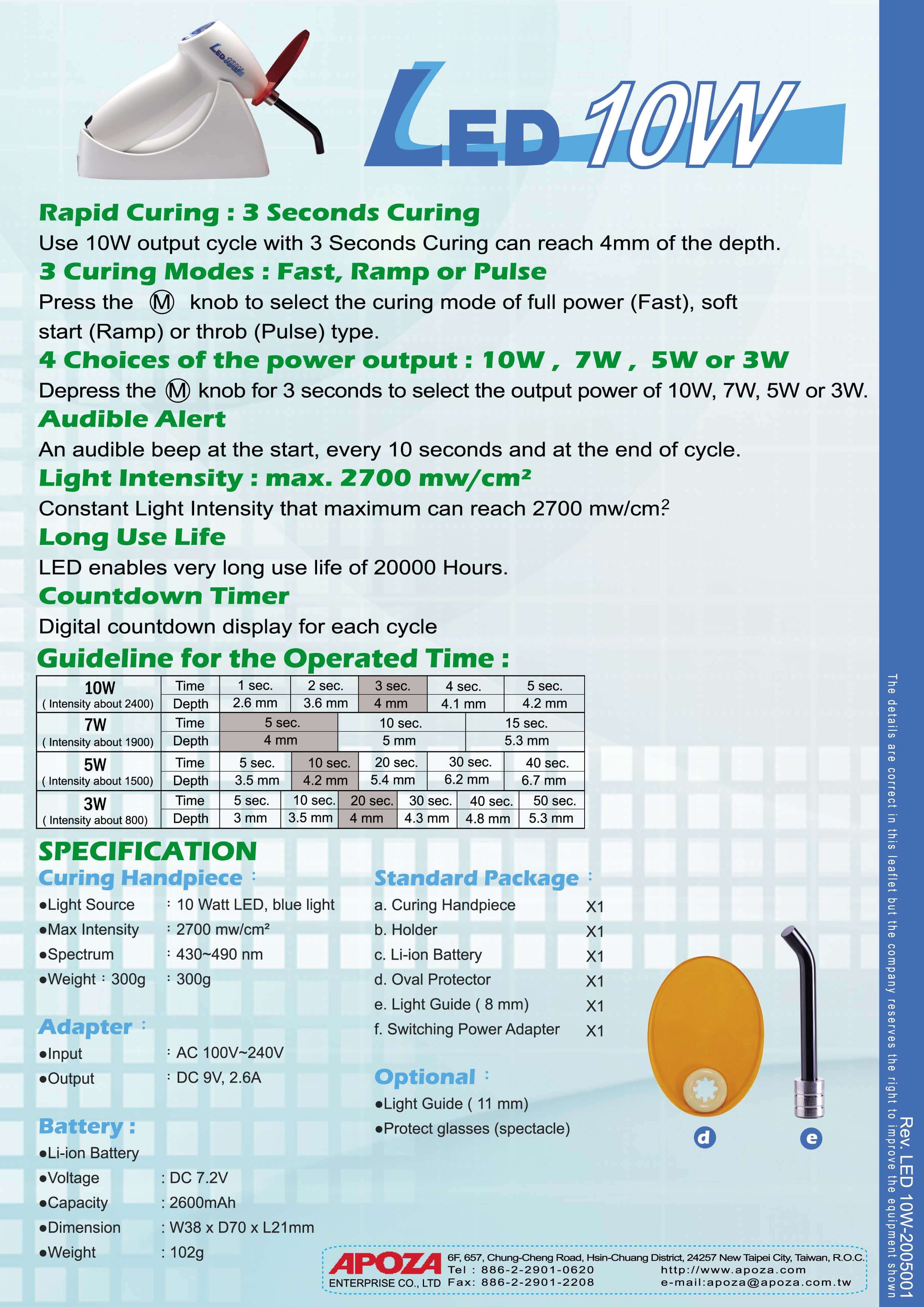Apoza LED 10W Curing Light | DentaCarts | Dental Cart