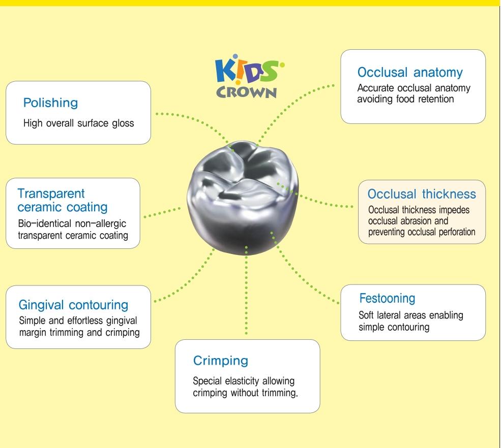 SHINHUNG - Pedo Stainless Steel Crown ( Lower E) | DentaCarts | Dental Cart