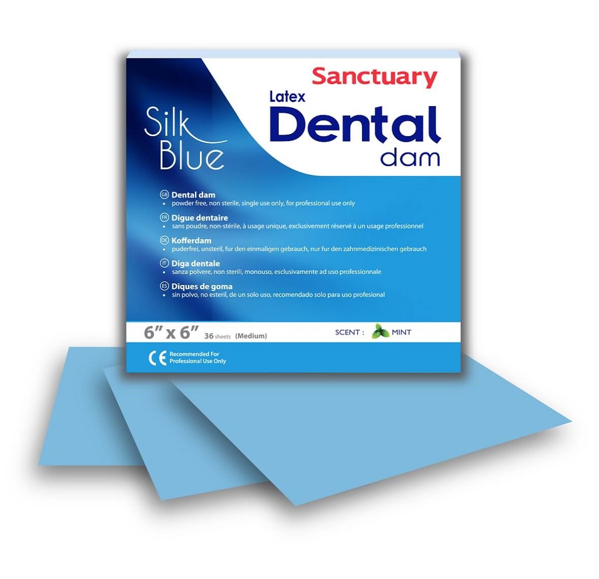 Sanctuary Silk Blue Dental Dam Rubber Dam Sheets | DentaCarts | Dental Cart