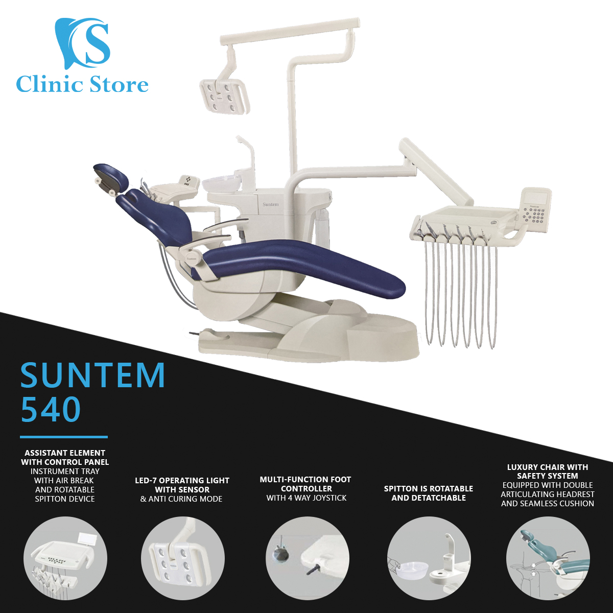 Suntem Dental Unit D-540 | DentaCarts | Dental Cart