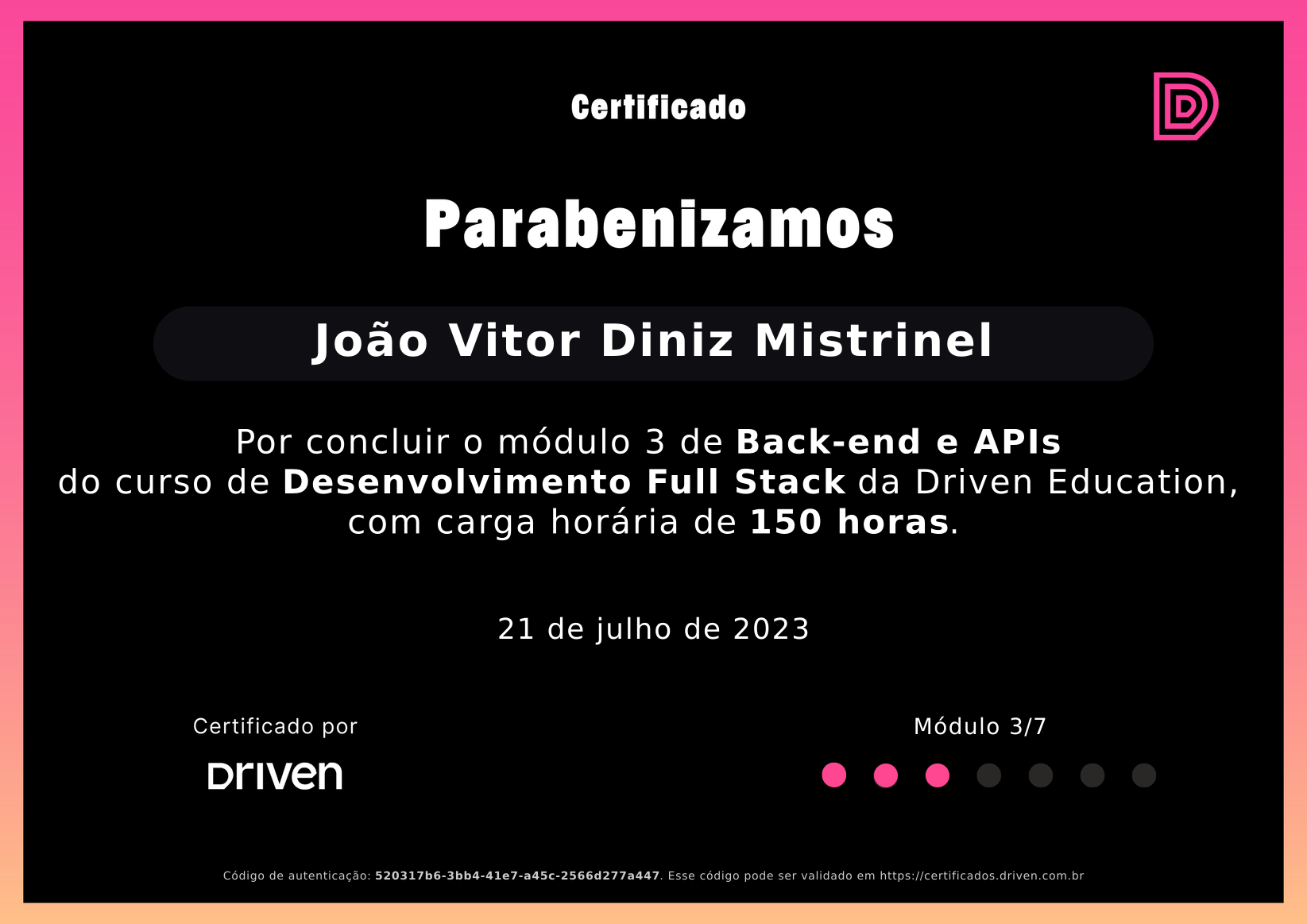 João Vitor Diniz Mistrinel - Desenvolvedor Web Full Stack | Software ...