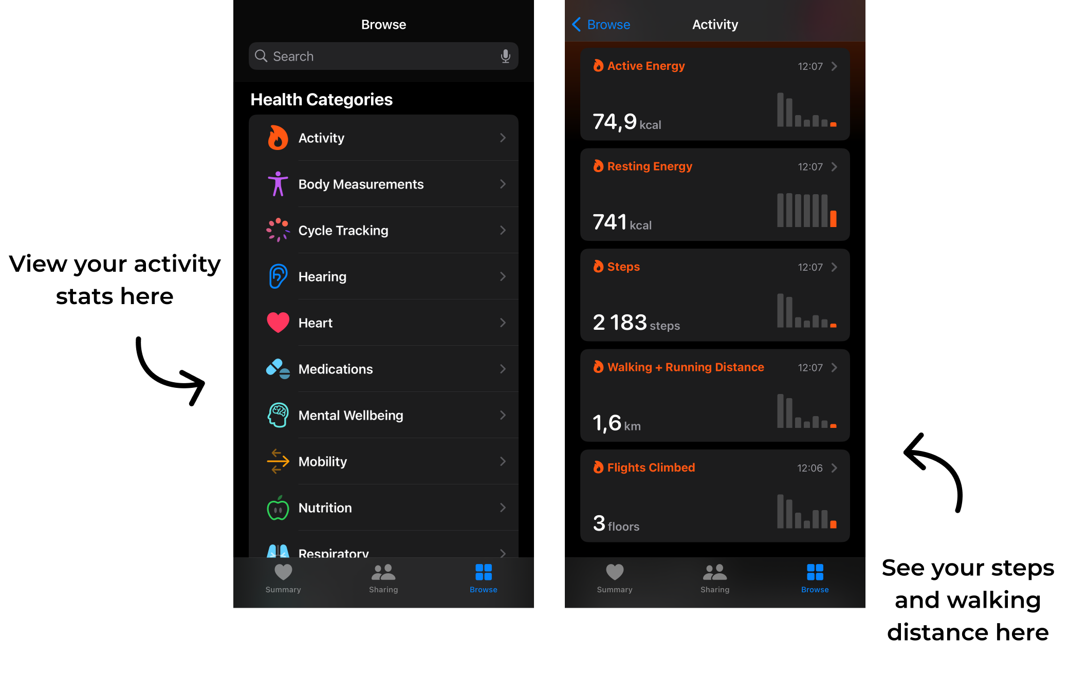 How to track walking and running in the Health app