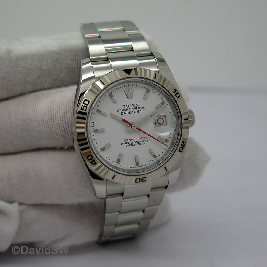 rolex turn o graph white dial