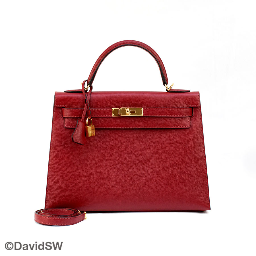 Hermés Epsom Calfskin Kelly 32 Rouge 