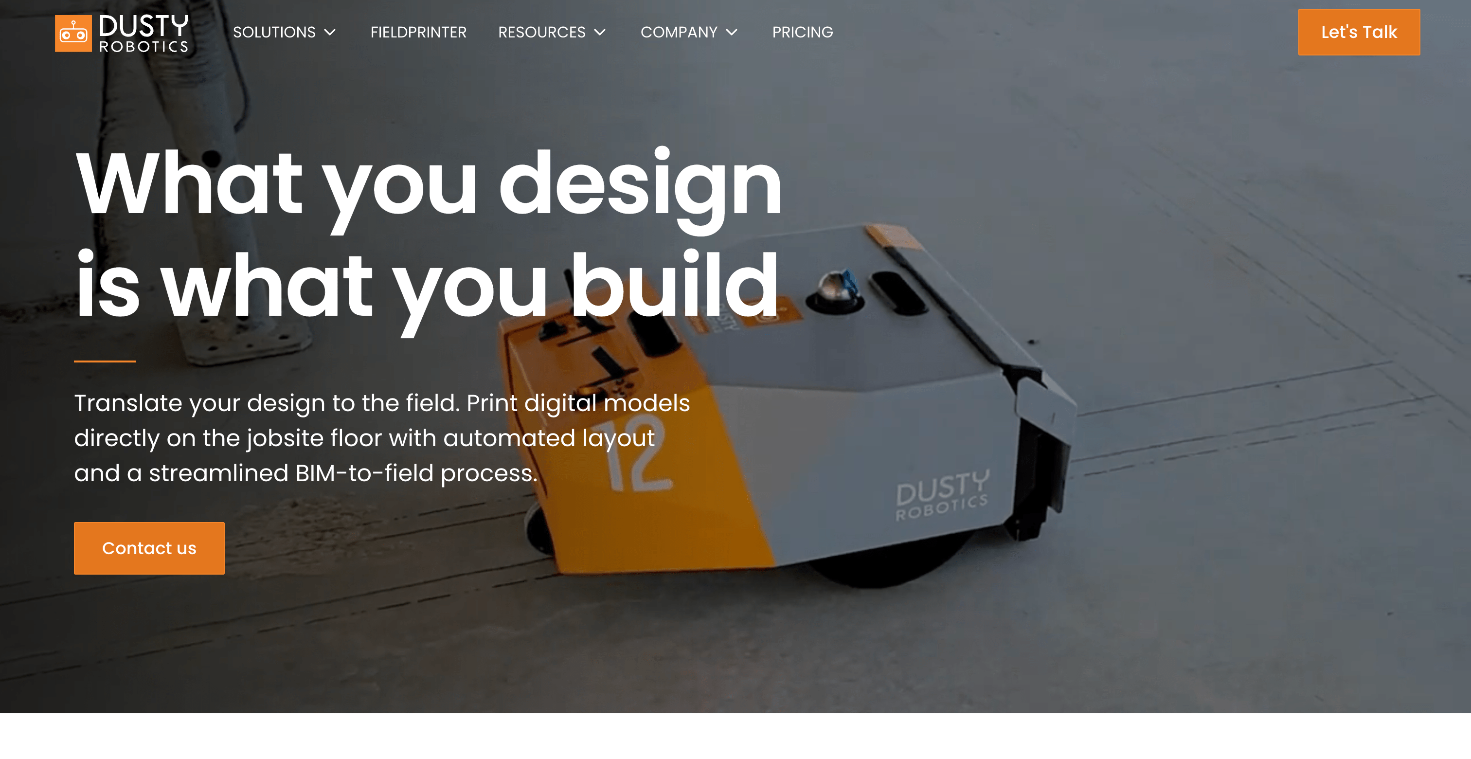 Dusty Robotics homepage