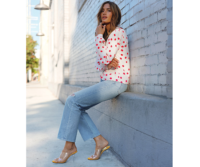 outfit with clear heels