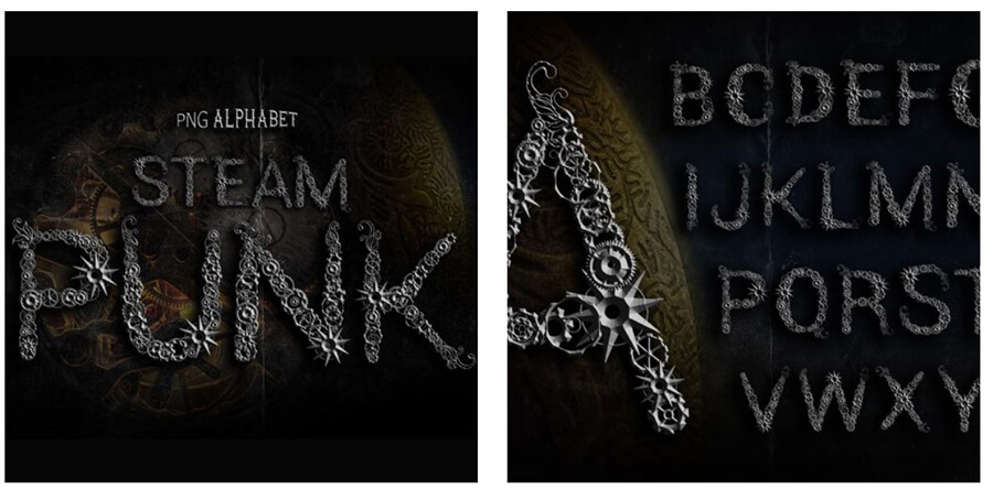 Steampunk Alphabet Font