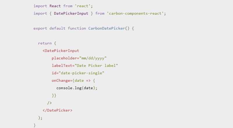 Carbon Design Date Picker