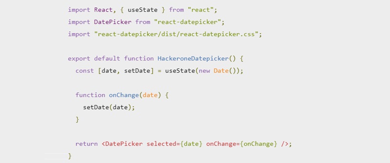 Hackerone's React Date Picker