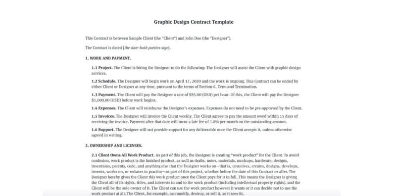 Graphic Design Contract Template