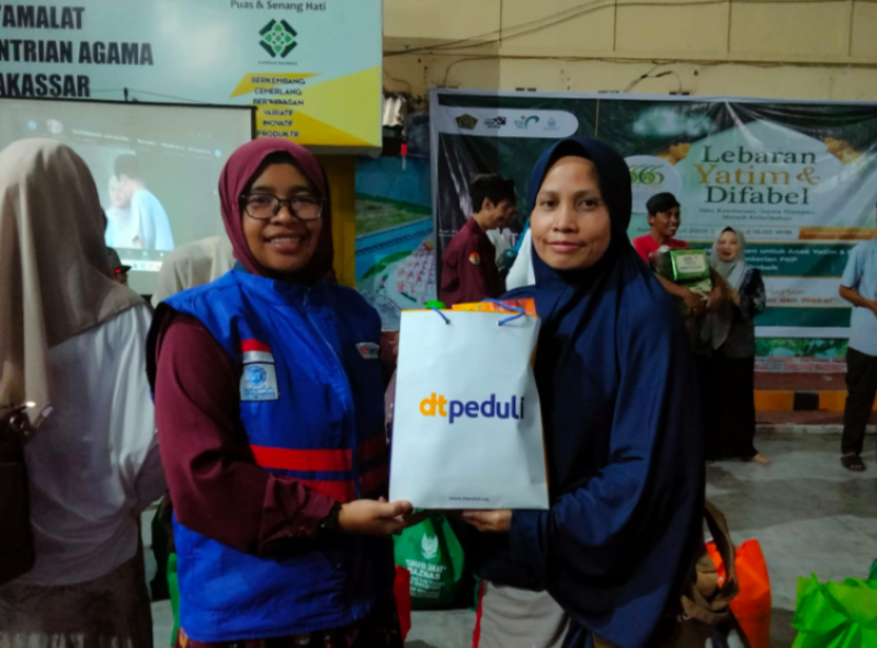 DT Peduli Sulsel Ikut Memeriahkan Lebaran Yatim dan Difabel di Kantor Kemenag Sulsel