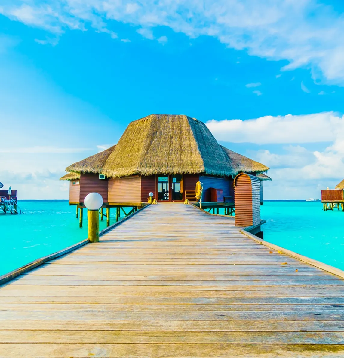 Luxury tropical island lagoon