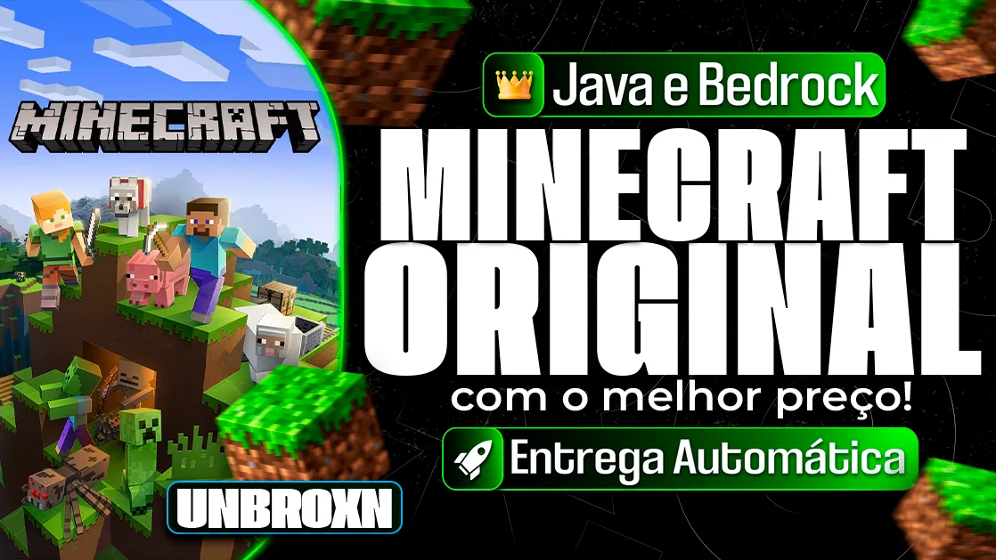 MINECRAFT ORIGINAL JAVA & BEDROCK 30 DIAS E COM BRINDES (MICROSOFT OU GAMEPASS)