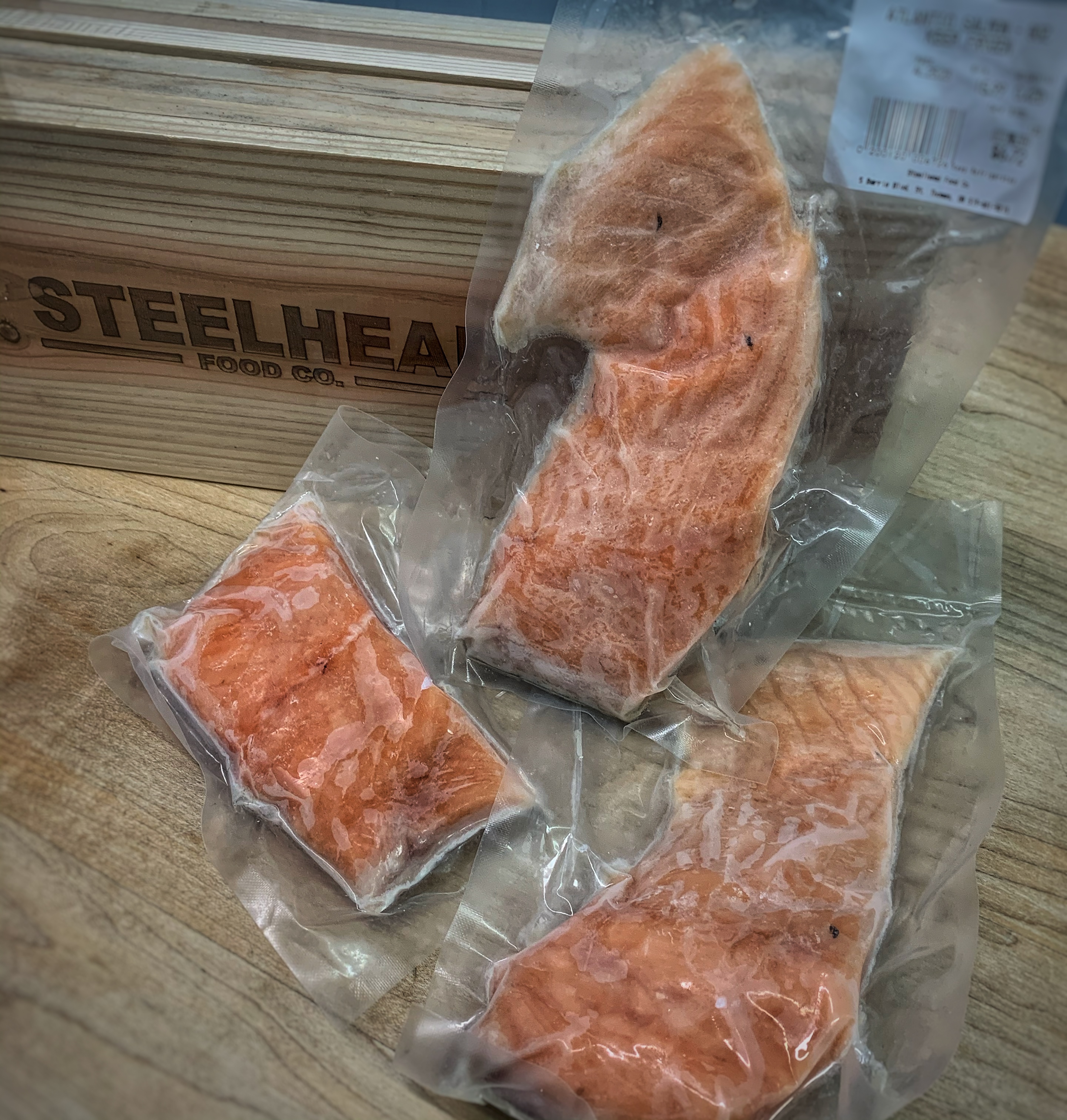 Atlantic Salmon - 8 OZ Portions- FROZEN - Steelhead Food Co.