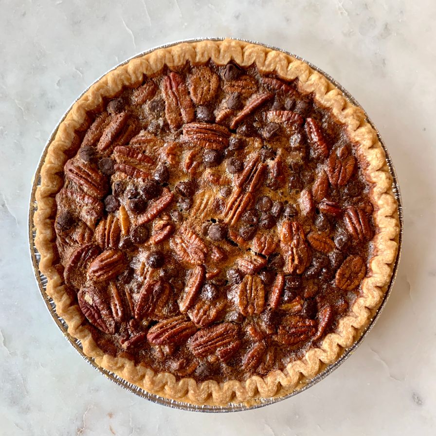 Dark Chocolate Bourbon Pecan Pie