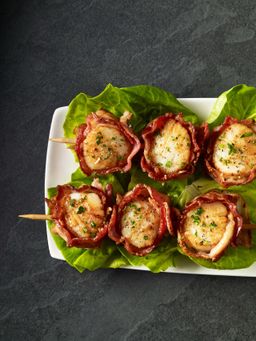 Bacon Wrapped Scallop Skewers