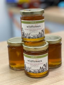 Wildflowers Honey - Garlic Herb Infused - 250g - Glass Jar