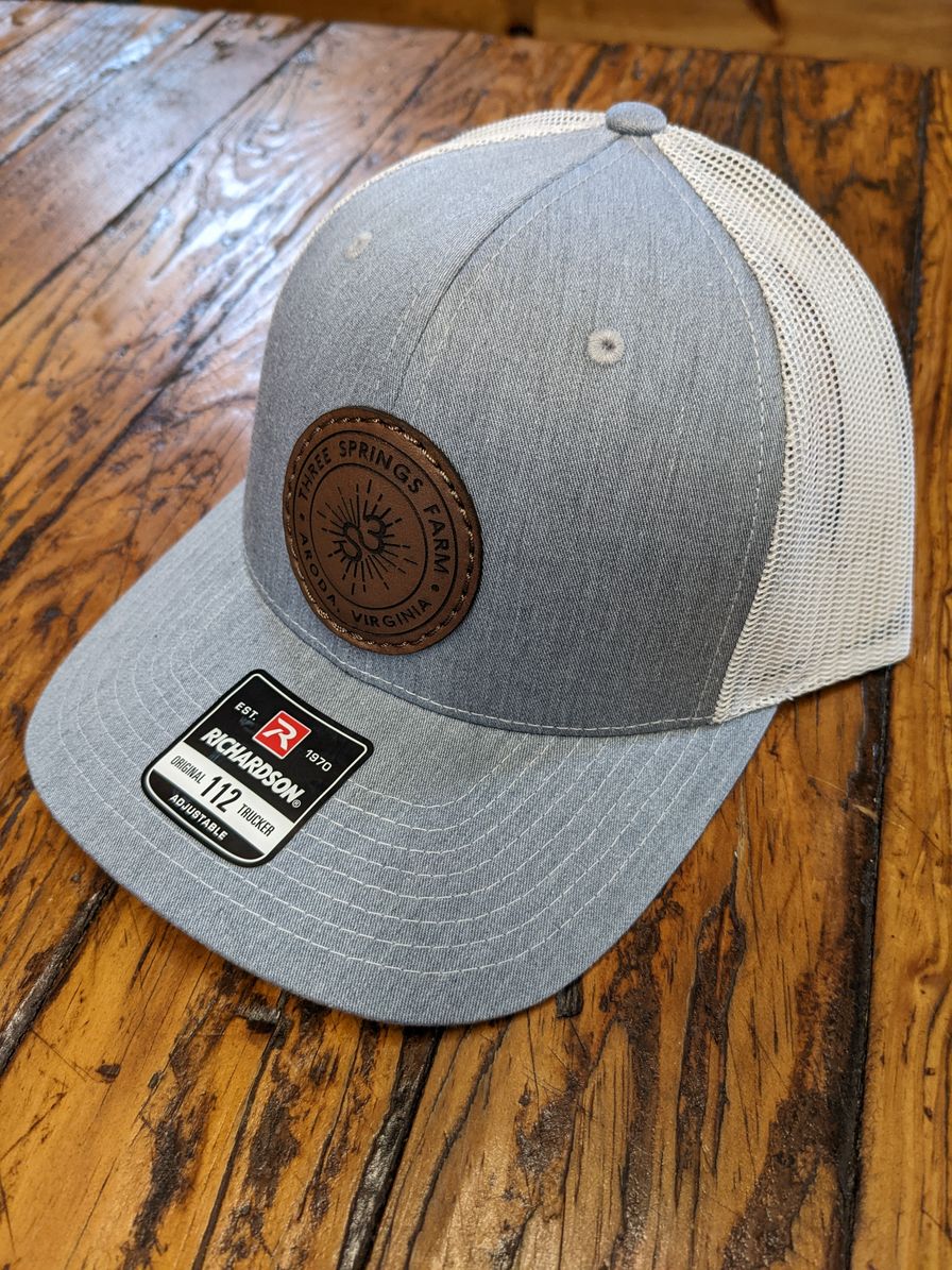 Leather Patch Hat - Gray/Light Gray