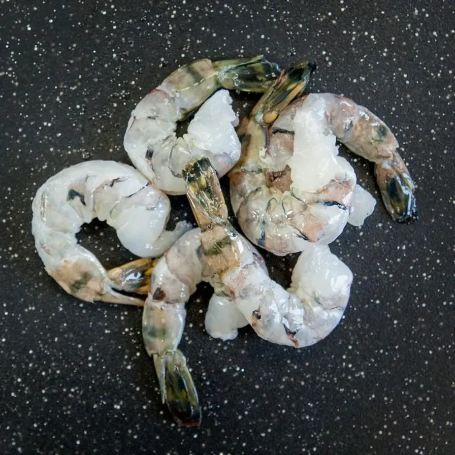Raw Black Tiger Shrimp 13/15 no shell, tail on