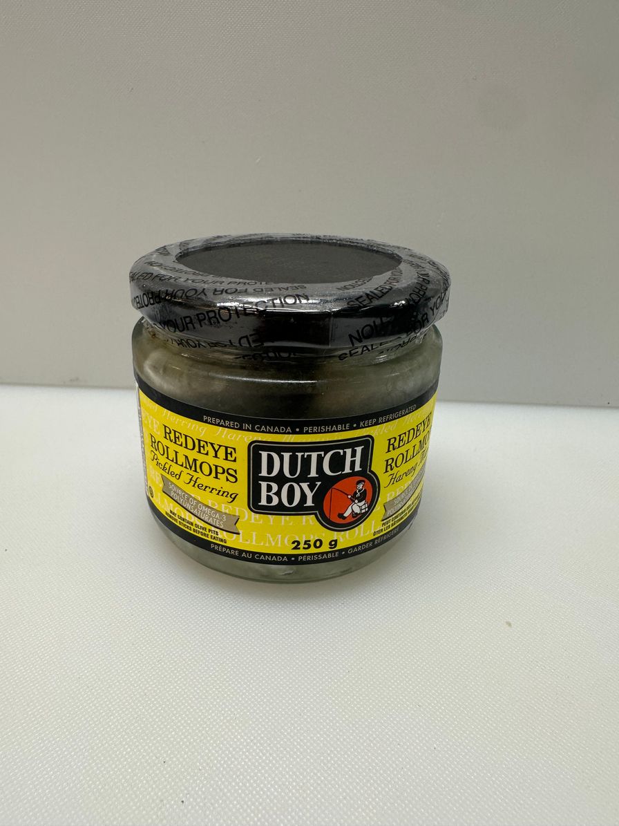 Herring RED EYE ROLLMOPS PICKLED 12x250g DUTCH BOY Chilled