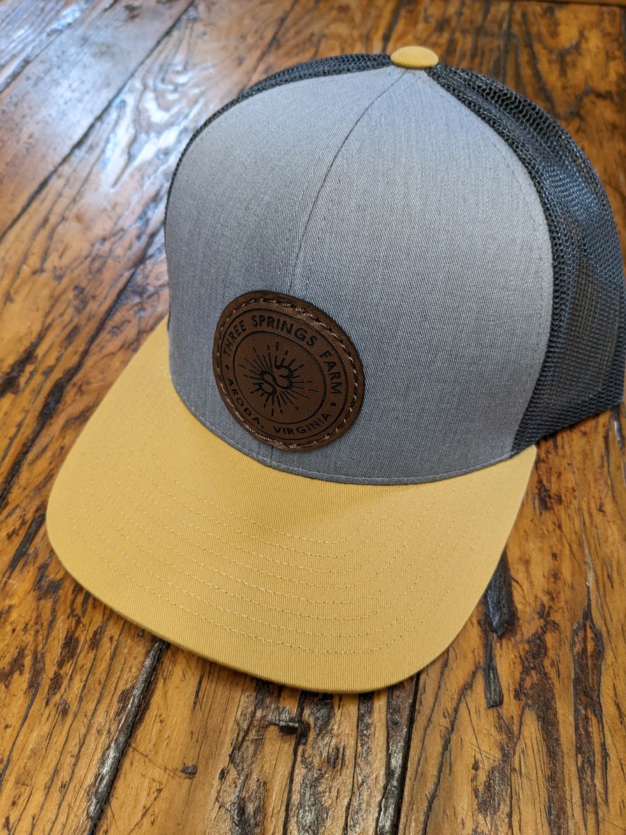 Leather Patch Hat - Heather Gray/Gold/Black 