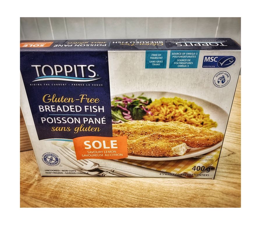 Toppits Breaded Sole - Savoury Lemon - FROZEN - 400g