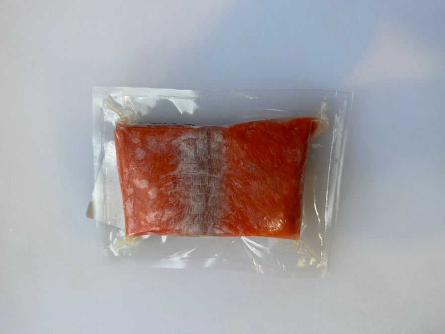 Salmon SOCKEYE PORTIONS SKIN OFF BONE OUT 4oz IQF (10 lb) Frozen