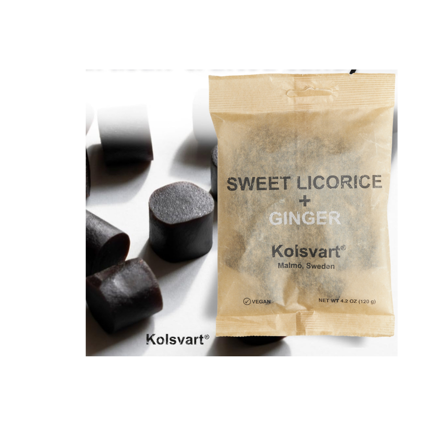 Kolsvart Sweet licorice with ginger