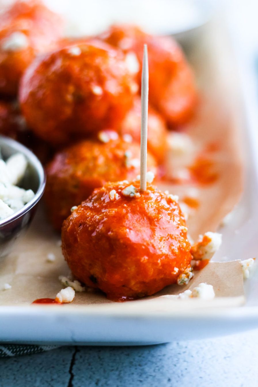 Mini Buffalo Chicken Meatballs