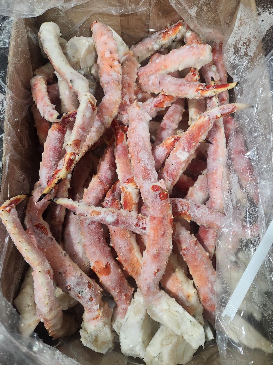 Crab KING LEG & CLAW COOKED 14-17 (20lb Case) Alaska IQF Frozen