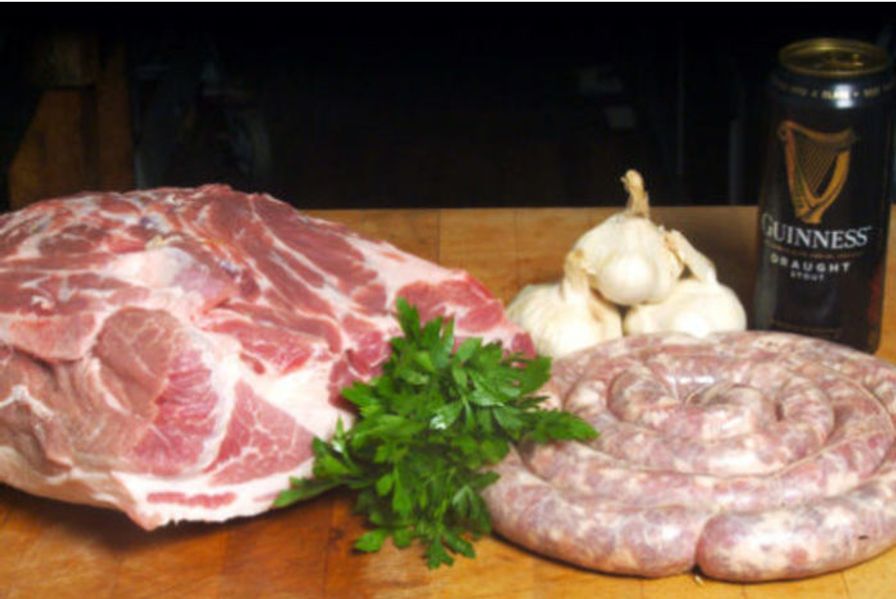 Pork Sausage with Guinness Stout Beer and Fresh Garlic