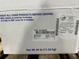 CRAB DUNGENESS Sections (25 lb cs) Soldier Pack Washington Oceanwise Frozen