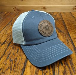 Leather Patch Hat - Charcoal/Stone