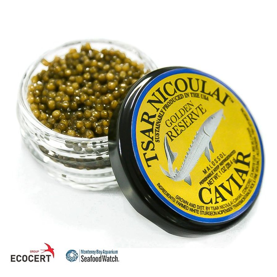 Golden Reserve White Sturgeon Caviar (4.4 oz) 